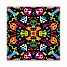 Mexican Wrestling Pattern Design Canvas Print