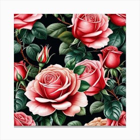 Roses Wallpaper 1 Canvas Print