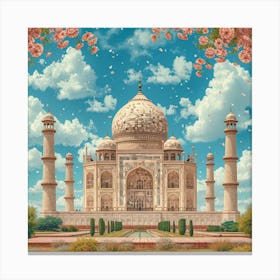 Taj Mahal In Bloom Canvas Print
