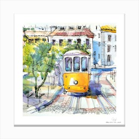 Lisbon Tram.A fine artistic print that decorates the place. Canvas Print