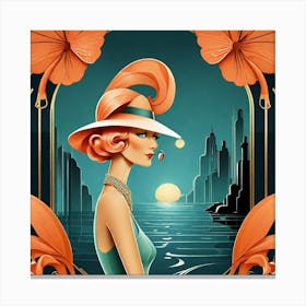 Deco Woman Canvas Print