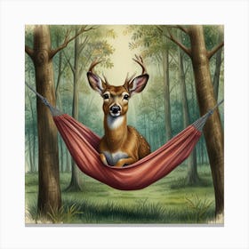 Deer In A Hammock 3 Canvas Print