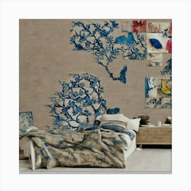 Blue Coral Wall Art Canvas Print