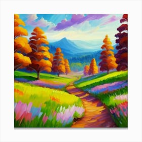 Magnificent forest meadows oil painting abstract painting art 3 Canvas Print