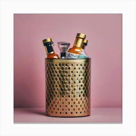 Gold Bottle Holder Canvas Print