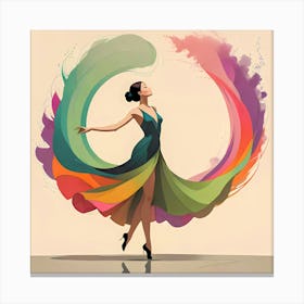 Symphony of Colors: A Colorful Dancer Canvas Print