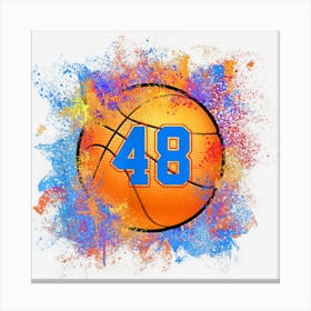 48 Years Old Kids 48th Birthday Basketball Kids Boy Canvas Print