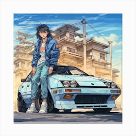 Anime Tuned Car Canvas Print