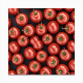 Red Tomatoes On Black Background 2 Canvas Print