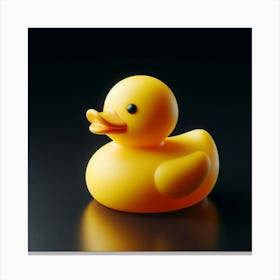 Rubber Duck Isolated On Black Canvas Print