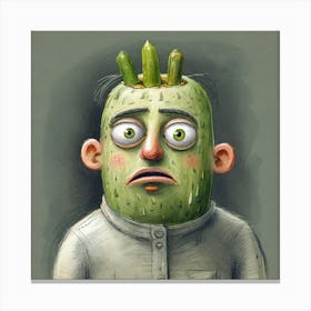 Cactus Head Canvas Print