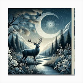 Deer In The Forest 8 Canvas Print