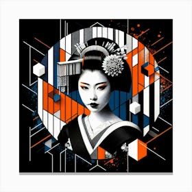 Geisha Minimal Portrait Canvas Print