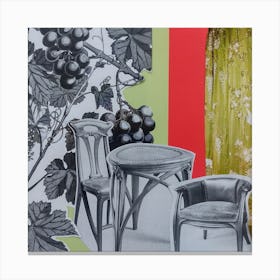 Dining Room Wall Art, Table For Two, Chairs Canvas Print