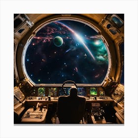 View From Spaceship Cockpit Canvas Print