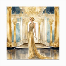 Art deco fashion magazine cover 1 Canvas Print