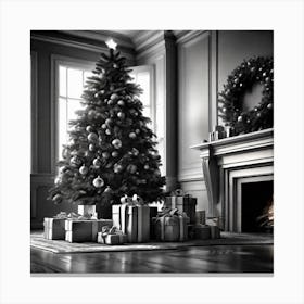 Christmas Tree In The Living Room 13 Canvas Print
