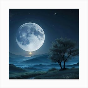 Full Moon In The Sky 2 Canvas Print