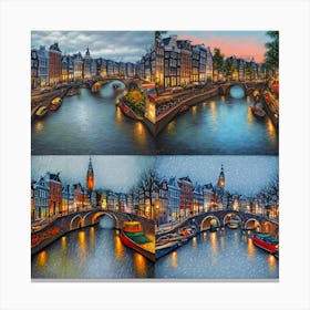 Seasons of Amsterdam Canvas Print