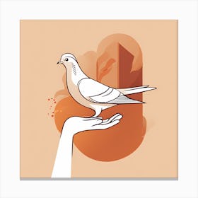 kindness art, Dove On Hand boho art, dove Canvas Print