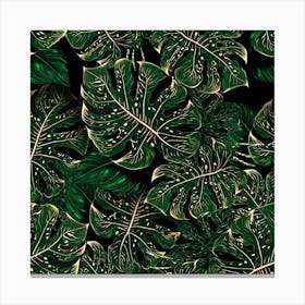 Monstera Plant Tropical Jungle Leaves Pattern Canvas Print