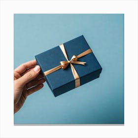 Blue Gift Box Canvas Print
