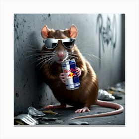 A Sleek, Urban Rat With Shimmering Brown Fur And A Knowing Glint In Its Bright, Black Eyes, Canvas Print