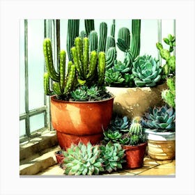 Cacti And Succulents 20 Canvas Print