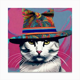 Cat In A Hat Canvas Print