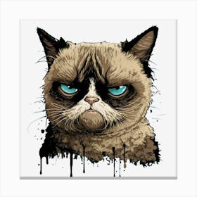 Grumpy Cat Annoyed Pet Animal Canvas Print