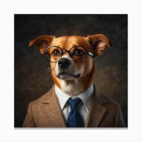 Dog In A Suit Canvas Print