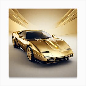 Gold Ferrari 3 Canvas Print