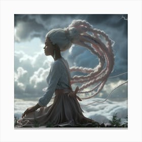 Girl With Long Hair 2 Canvas Print