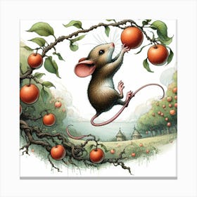 Mouse In The Apple Tree Canvas Print