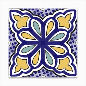 Blue and yellow portuguese tile Canvas Print