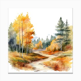 Watercolor Autumn Forest 9 Canvas Print