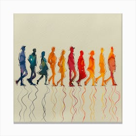 Colour People Walking In The Street - colorful cubism, cubism, cubist art,    abstract art, abstract painting  city wall art, colorful wall art, home decor, minimal art, modern wall art, wall art, wall decoration, wall print colourful wall art, decor wall art, digital art, digital art download, interior wall art, downloadable art, eclectic wall, fantasy wall art, home decoration, home decor wall, printable art, printable wall art, wall art prints, artistic expression, contemporary, modern art print, Canvas Print
