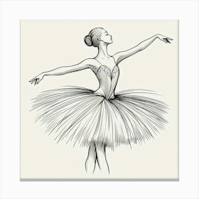 Line Art ballerina body 3 Canvas Print