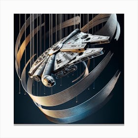 The Millennium Falcon Takes Flight: A Ballet of Metal and Starlight Canvas Print