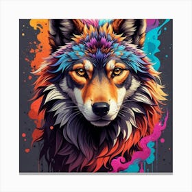 Colorful Wolf Canvas Print