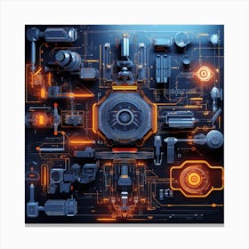 Futuristic Technology Concept Canvas Print