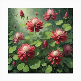 A Richly Blooming Tapestry Of Crimson And Clover Canvas Print