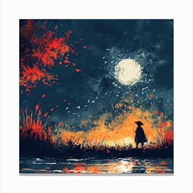 Moonlight In The Forest Canvas Print