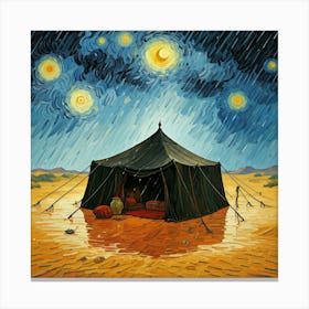 Rain In The Desert Van Gogh Style Canvas Print