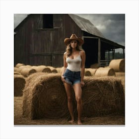 Hay Bales Canvas Print