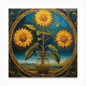 Sunflowers In A Vase Canvas Print