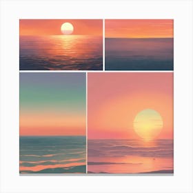 Sunset Over The Ocean 7 Canvas Print