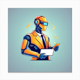 Robot Businessman Canvas Print