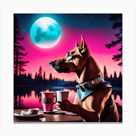 Dog At Night Canvas Print