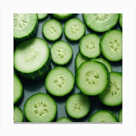 Cucumber Slices - Cucumber Stock Videos & Royalty-Free Footage Canvas Print
